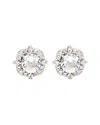 Suzy Levian Silver 0.02 Ct. Tw. Diamond & White Topaz Halo Studs