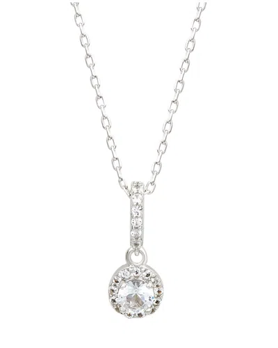 Suzy Levian Silver 0.02 Ct. Tw. Diamond & White Topaz Pendant In Gold