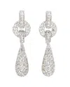 Suzy Levian Silver 0.02 Ct. Tw. Diamond & White Topaz Tear Drop Earring