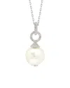 Suzy Levian Silver 0.37 Ct. Tw. Sapphire & 10mm Pearl Necklace
