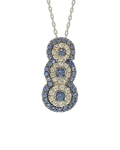 Suzy Levian Silver 0.70 Ct. Tw. Sapphire Necklace In Multi