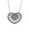 Suzy Levian Silver 0.88 Ct. Tw. Sapphire Heart Necklace
