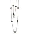 Suzy Levian Silver 2.28 Ct. Tw. Sapphire Clover Station 36in Necklace