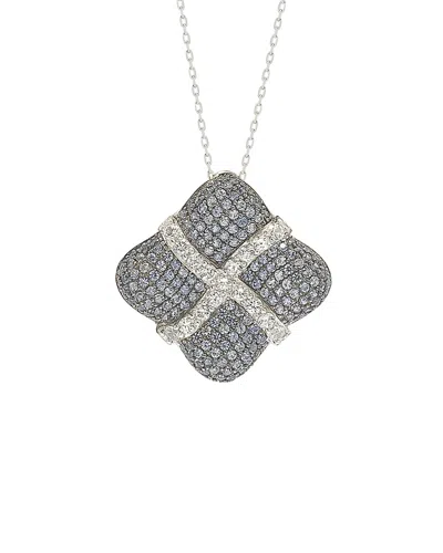 Suzy Levian Silver 2.35 Ct. Tw. Sapphire Necklace