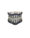 Suzy Levian Silver 3.55 Ct. Tw. Sapphire Ring