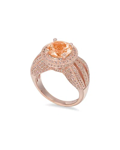 Suzy Levian Silver 4.45 Ct. Tw. Citrine & White Topaz Ring