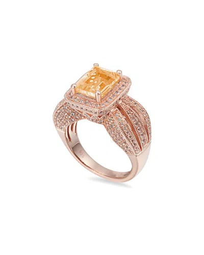 Suzy Levian Silver 4.75 Ct. Tw. Citrine & White Topaz Ring