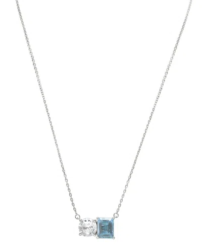 Suzy Levian Silver 5.00 Ct. Tw. Gemstone Toi Et Moi Necklace In Multi