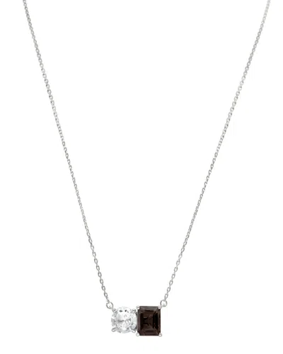 Suzy Levian Silver 5.00 Ct. Tw. Gemstone Toi Et Moi Necklace