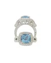 Suzy Levian Silver 5.36 Ct. Tw. Diamond & Topaz Ring
