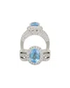 Suzy Levian Silver 5.62 Ct. Tw. Diamond & Topaz Ring