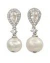 Suzy Levian Sterling Silver Cultured Freshwater Pearl Drop Earrings