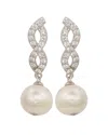 Suzy Levian Sterling Silver Freshwater Pearl Drop Earrings