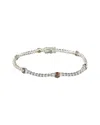 Suzy Levian Sterling Silver Red And White Cubic Zirconia Tennis Bracelet