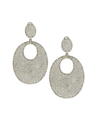 Suzy Levian Silver Cz Earrings In Metallic