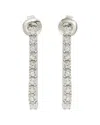Suzy Levian Sterling Silver Cubic Zirconia White Line Dangle Earrings