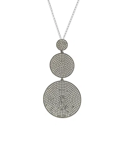 Suzy Levian Silver Cz Pendant In Gray