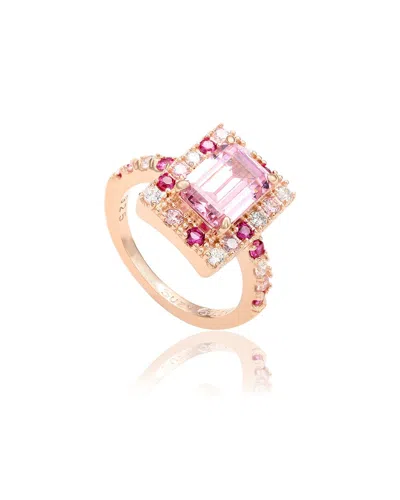 Suzy Levian Silver Cz Ring In Gold