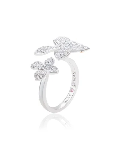 Suzy Levian Silver Cz Ring In Metallic