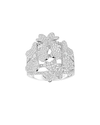 Suzy Levian Silver Cz Ring In Metallic