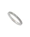 Suzy Levian Sterling Silver Thin White Cubic Zirconia Eternity Band