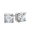 Suzy Levian Sterling Silver Asscher-cut Cubic Zirconia 6mm 2.50 Cttw Stud Earrings In Silver