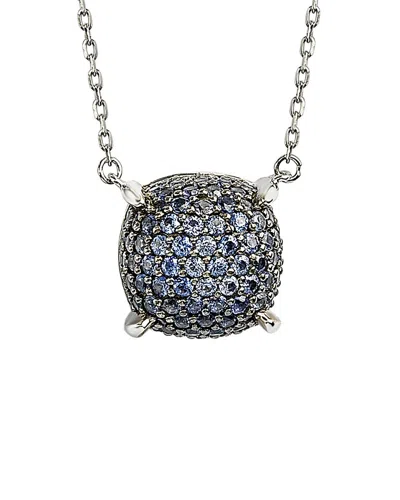 Suzy Levian Silver Diamond & Blue Sapphire Necklace