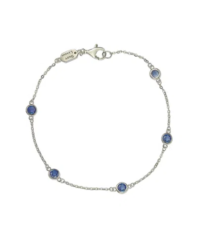 SUZY LEVIAN SUZY LEVIAN SILVER DIAMOND & SAPPHIRE STATION BRACELET