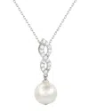 Suzy Levian Silver Sapphire 10mm Pearl Pendant Necklace