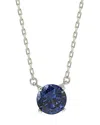 Suzy Levian Sterling Silver Blue Sapphire Solitaire Necklace