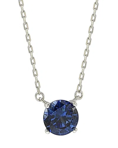 SUZY LEVIAN SUZY LEVIAN SILVER SAPPHIRE SOLITAIRE NECKLACE
