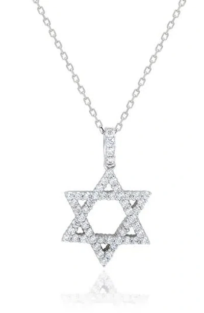 Suzy Levian Star Of David Pendant Necklace In White