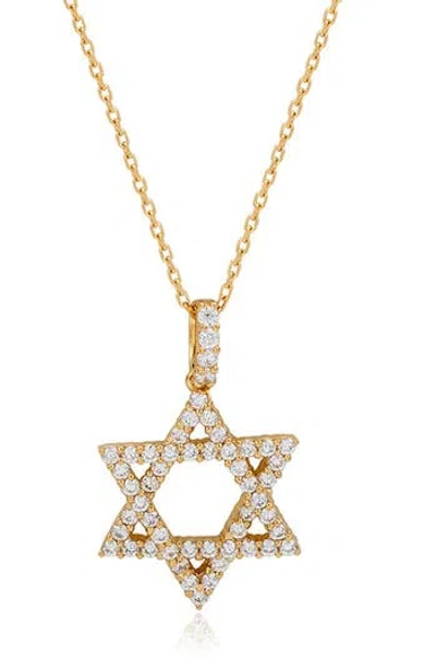 Suzy Levian Star Of David Pendant Necklace In Gold