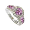 Suzy Levian Sterling Silver & Pink Sapphire Engagement Ring In Purple