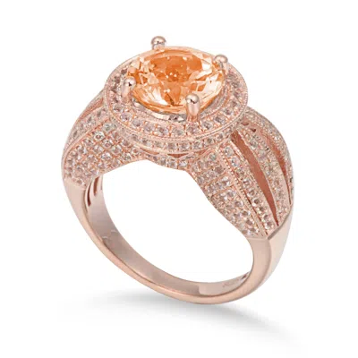 Suzy Levian Sterling Silver 4.53 Tcw Citrine Ring In Gold