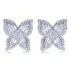 Suzy Levian Cubic Zirconia Butterfly Stud Earrings In Metallic