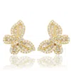 Suzy Levian Silver Cz Earrings In Yellow
