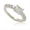 Suzy Levian Sterling Silver Assher Cut Cubic Zirconia Bridal Eternity Band In White