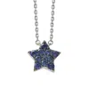 Suzy Levian Sterling Silver Blue Sapphire & Diamond Accent Star Necklace In Blue