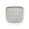 Suzy Levian Sterling Silver White Cz Golden Square Ring In Brown