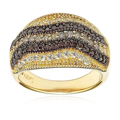 Suzy Levian Sterling Silver Brown Cubic Zirconia Gemstones Ring