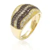 Suzy Levian Sterling Silver Brown Cubic Zirconia Gemstones Ring In Brown