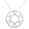 Suzy Levian Sterling Silver Cubic Zirconia Circle Butterfly Necklace In Silver