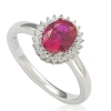 Suzy Levian Sterling Silver Created Ruby Cubic Zirconia Halo Ring In Purple