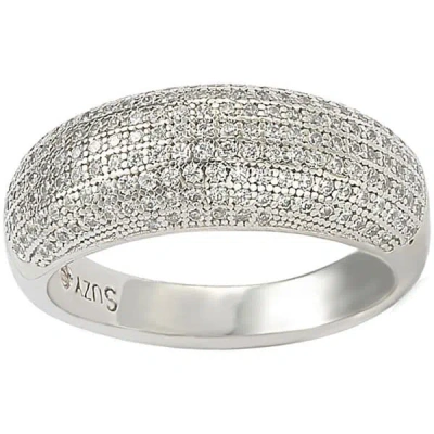 Suzy Levian Sterling Silver Cubic Zirconia Anniversary Band In White