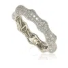 Suzy Levian Silver Cz Stackable Ring In White