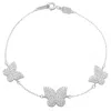 Suzy Levian Sterling Silver Cubic Zirconia Butterfly Bracelet In White
