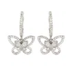Suzy Levian Sterling Silver Cubic Zirconia Butterfly Dangle Earrings