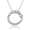 Suzy Levian Sterling Silver Cubic Zirconia Circle Journey Necklace In White