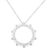 Suzy Levian Sterling Silver Cubic Zirconia Circle Pendant In Silver